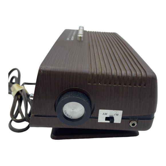 Alarm Clock Radio Space Age Brown Fortune AM FM Buzzer Snooze 70s VINTAGE - Picture 3 of 5